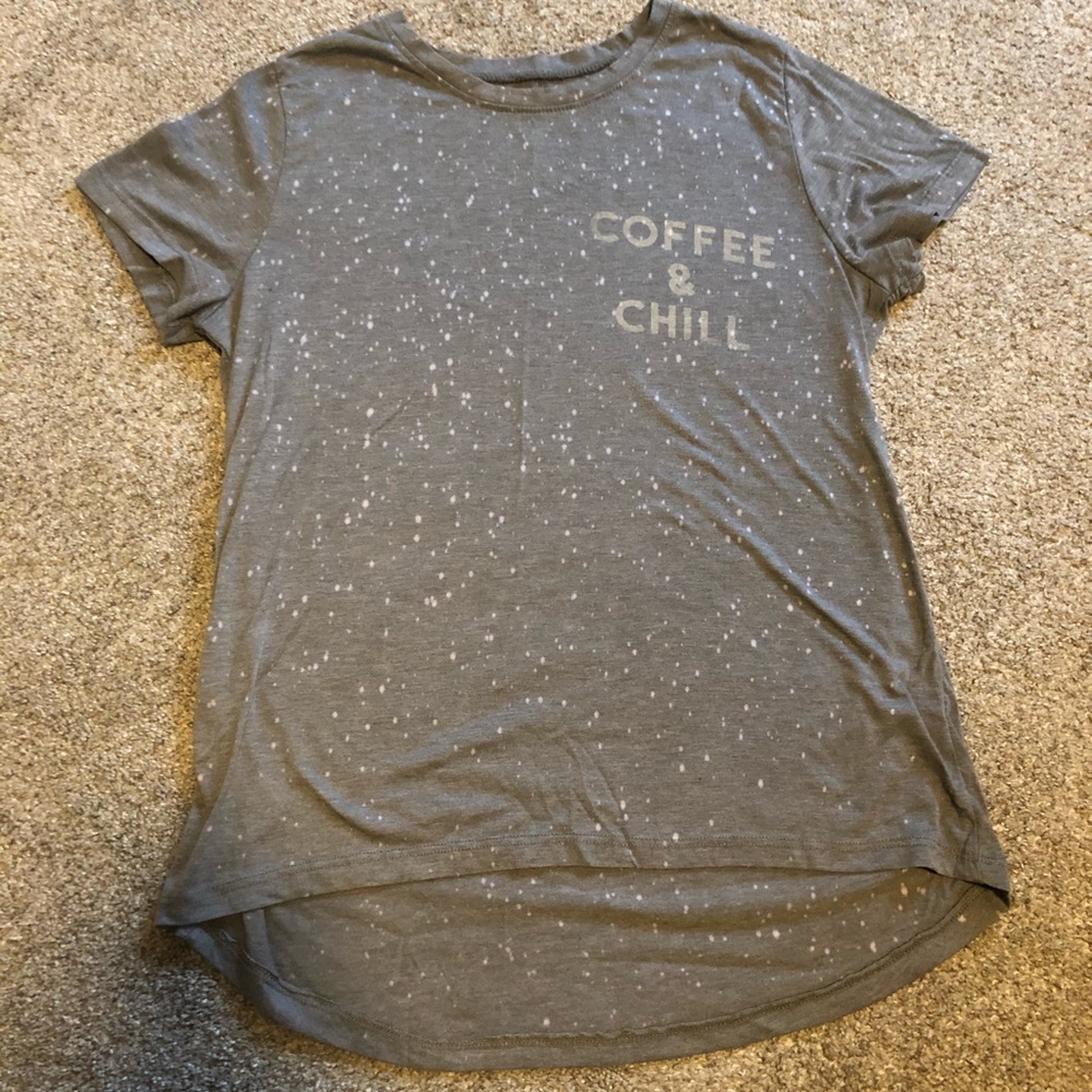 Grey short sleeve “coffee & chill” shirt